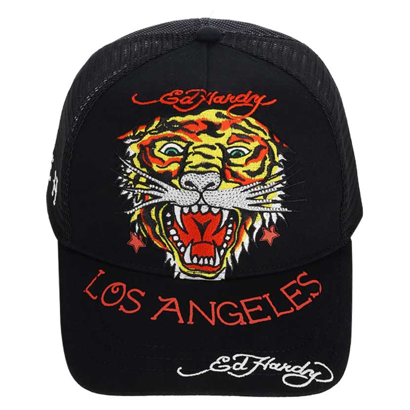 Ed Hardy Tiger Mouth Trucker Cap Black | Studio 88