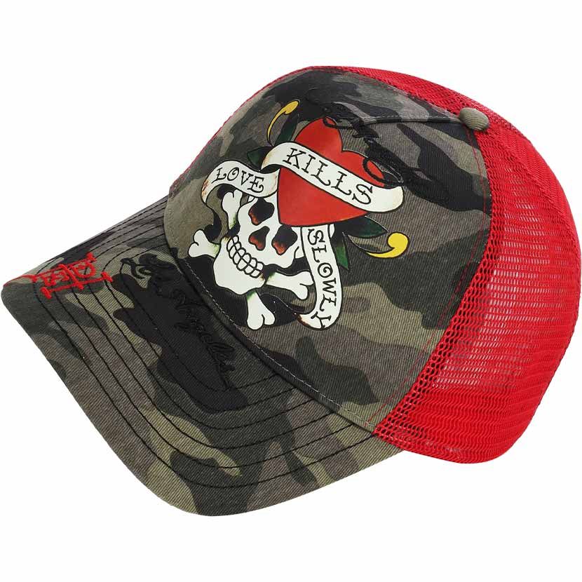 Ed Hardy Love Skills Slowly Trucker Cap Camo/Black | Studio 88