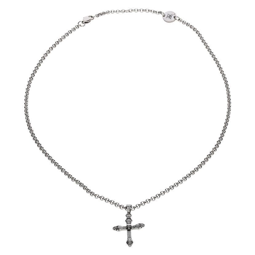 Ed Hardy Bevelled Cross Necklace Silver | Studio 88