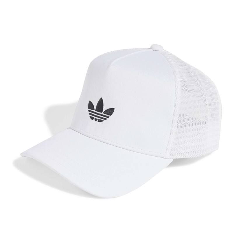 adidas Originals Adicolor Classic Curved Foam Trucker Cap White