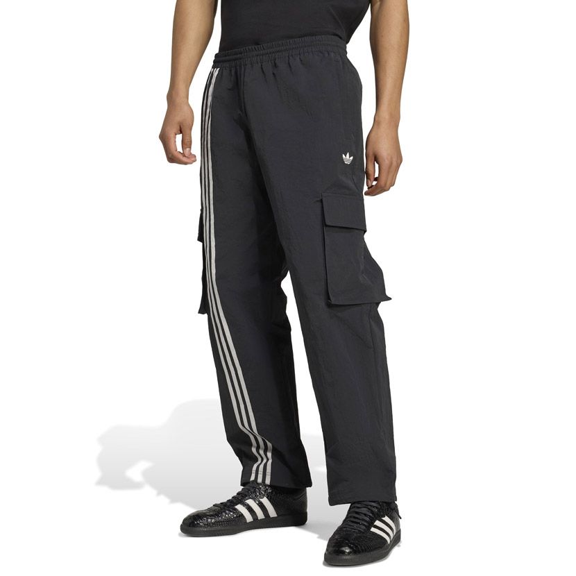 adidas Originals Front Striped Woven Cargo Pants Mens Black
