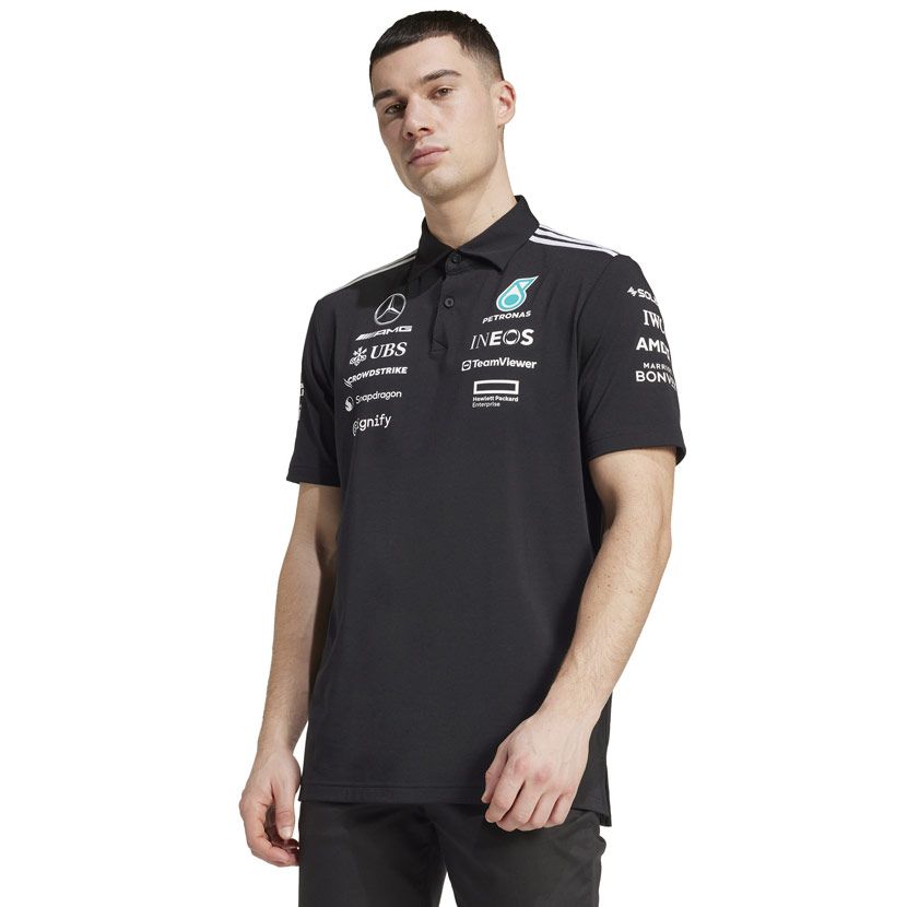 HUGO BOSS Mercedes AMG Petronas ポロシャツ adidas Performance Mercedes AMG Petronas F1 Team Golfer Mens Black