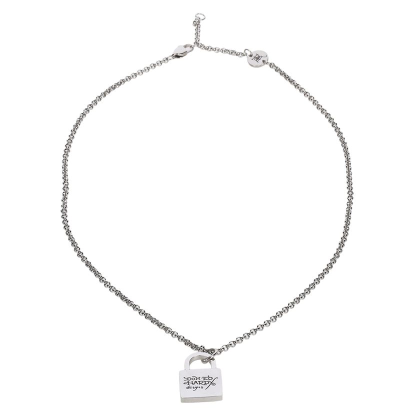 Ed Hardy Padlock Pendant Necklace Silver | Studio 88 Ed Hardy Padlock Pendant Necklace Silver | Studio 88