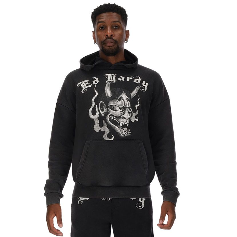 Ed Hardy Acid Wash Hooded Jacket Mens Shade | Studio 88