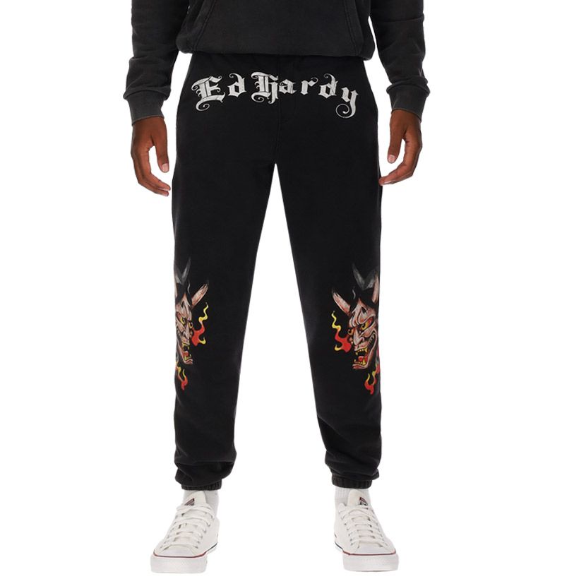 Ed Hardy Acid Wash Hooded Sweatpants Mens Shade | Studio 88
