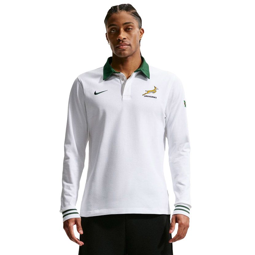 Nike Springboks Long Sleeve Away Jersey Mens White/Green | Studio 88