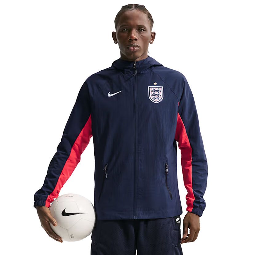 Shop Nike England AWF Woven Soccer Jacket Mens Navy/Red | Studio