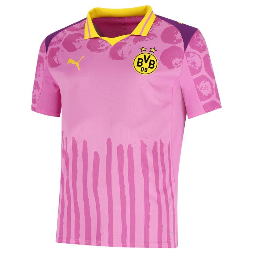 新品タグ付きPuma Borussia Dortmund サッカーユニフォーム Puma x KidSuper Borussia Dortmund Replica Jersey Mens Mauve/Yellow
