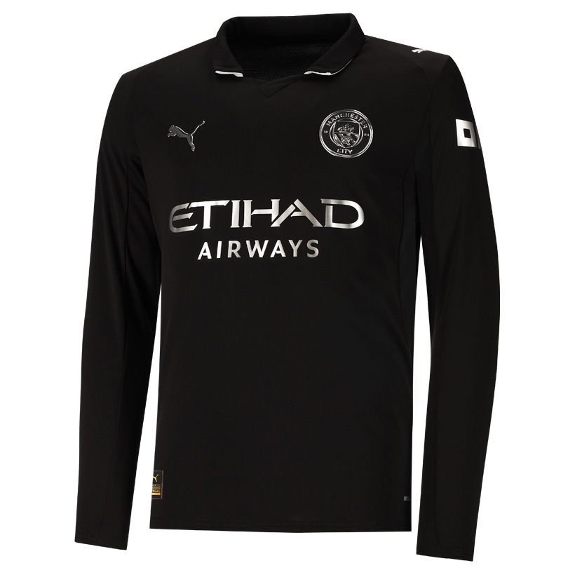 Puma Manchester City FC Away Long Sleeve Replica Jersey Mens Black