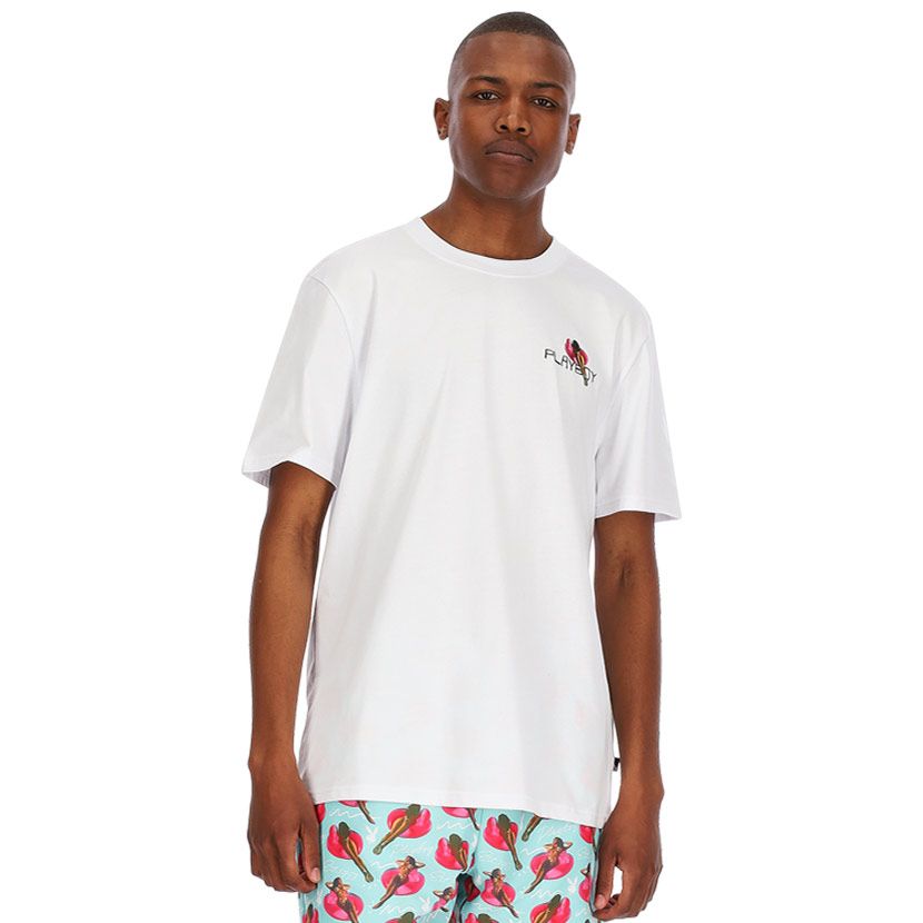 プレイボーイ ラメライト PLAYBOY lame light Playboy Inflatable Graphic T-shirt Mens White | Studio 88