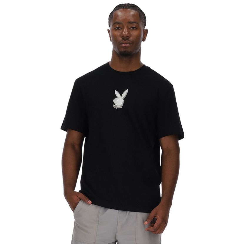 Playboy Metallic Kiss T-shirt Mens Black | Studio 88