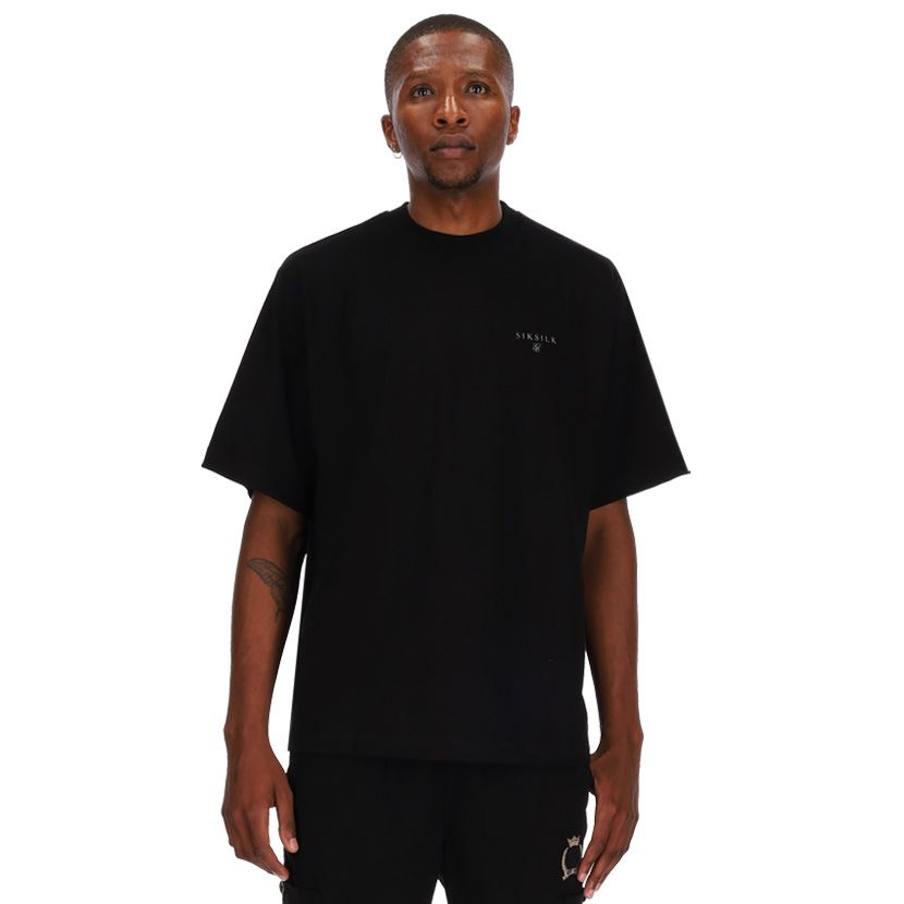 SikSilk Oversized T-shirt Mens Black | Studio 88