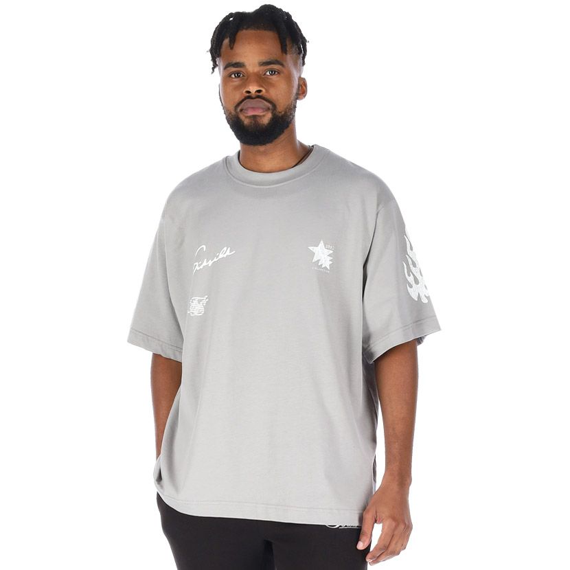 SikSilk Graphic T-shirt Mens Grey | Studio 88