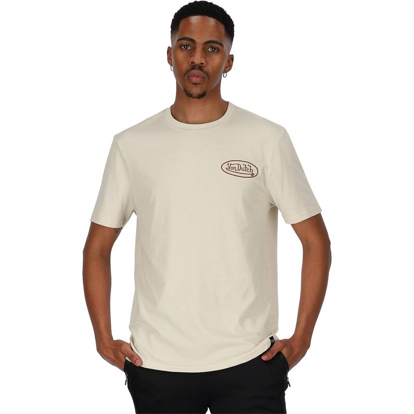 Von Dutch Lozenge T-shirt Mens White Sand | Studio 88