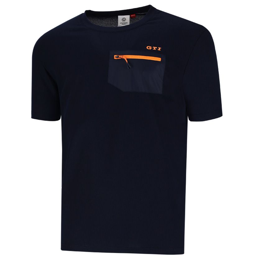 Volkswagen Chest Zip Pocket Detail T-shirt Mens Dark Sapphire