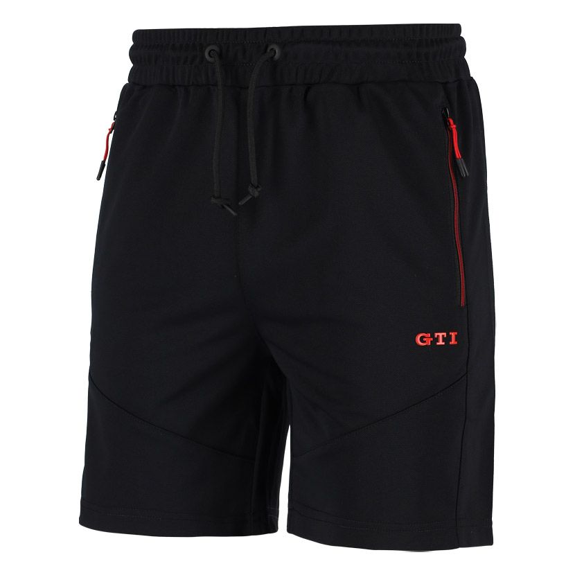 Volkswagen Panel Zip Detail Mens Shorts Black | Studio 88