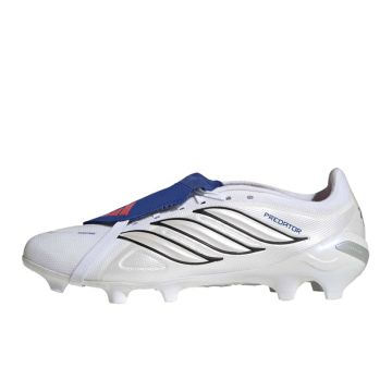 adias Performance Predator League Fold Over Tongue FG Soccer Boots Mens White/Black/Red
