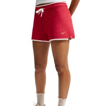 Nike Sportswear Chill Knit Mid-Rise Shorts Womens Red/White