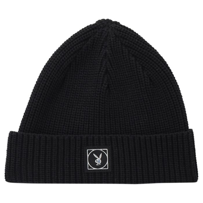 PYB382B-PLAYBOY-CHROME-FISHERMAN-BEANIE-BLK-PB-AW26-MC-0057-V1