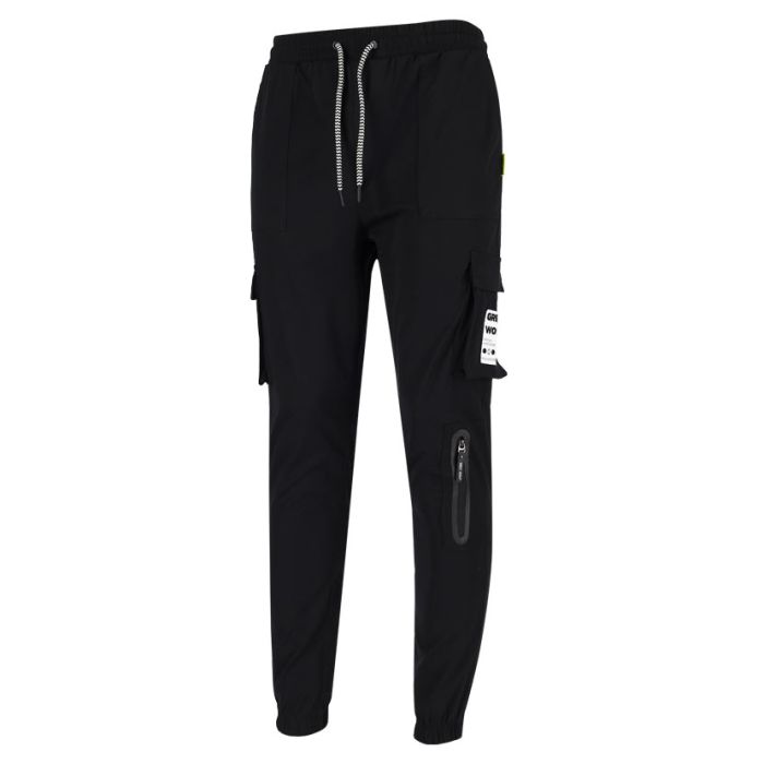 Shop Grey Wolf Utility Cargo Mens Trackpants Black | Studio 88