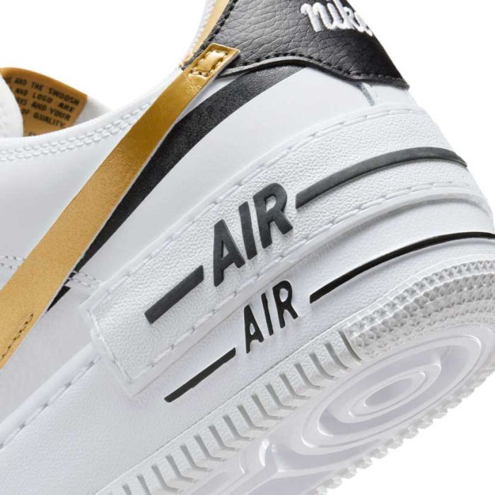 Nike Air Force 1 Shadow Sneaker Womens White/ Met Gold | Studio 88