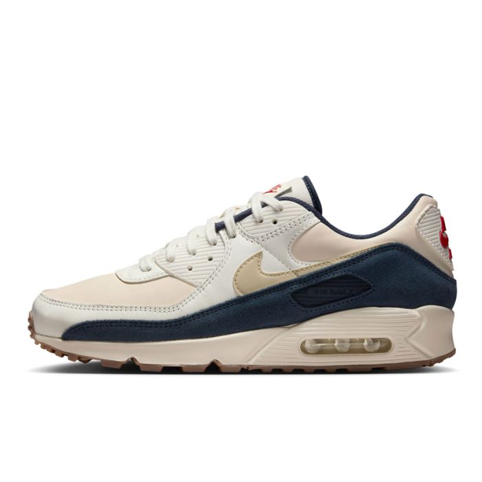 Nike Air Max 90 Premium Sneaker Mens Pale Ivory/Blue Studio 88