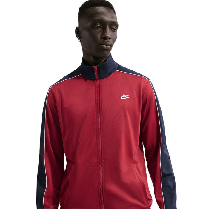 Nike Sportswear Club Poly-Knit Tracksuit Mens Crimson/Navy | Studio 88