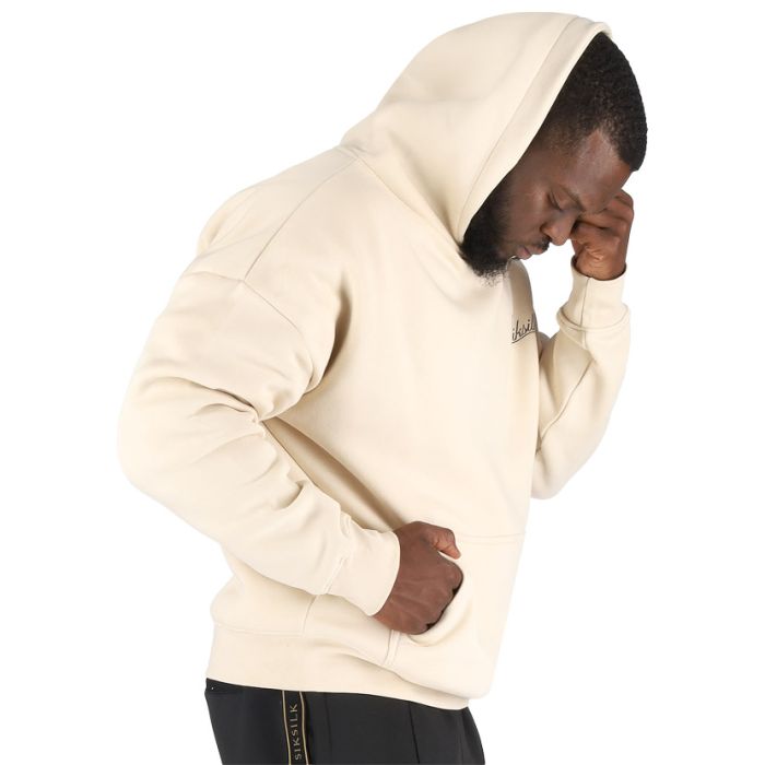 SikSilk Oversized Hoodie Mens Ecru | Studio 88