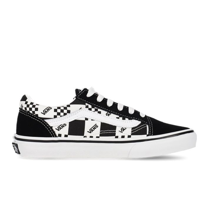 Vans Old Skool Logo Check Sneaker Womens Black/White/White Studio 88