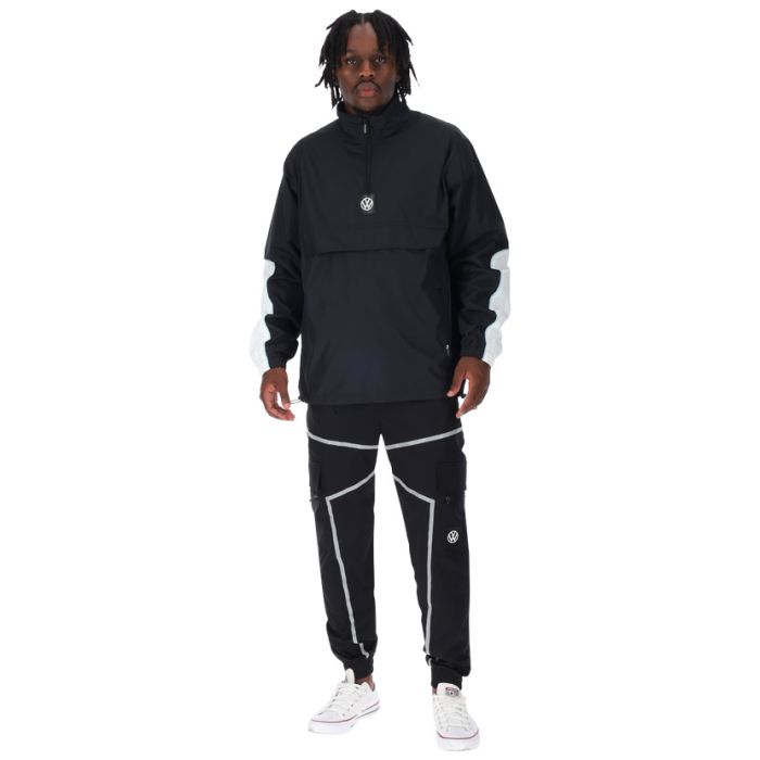 メンズウェア MIW GOLF TRACK JACKET TRACK PANTS black Volkswagen Panel & Piping 3/4 Zip Jacket Mens Black | Studio 88
