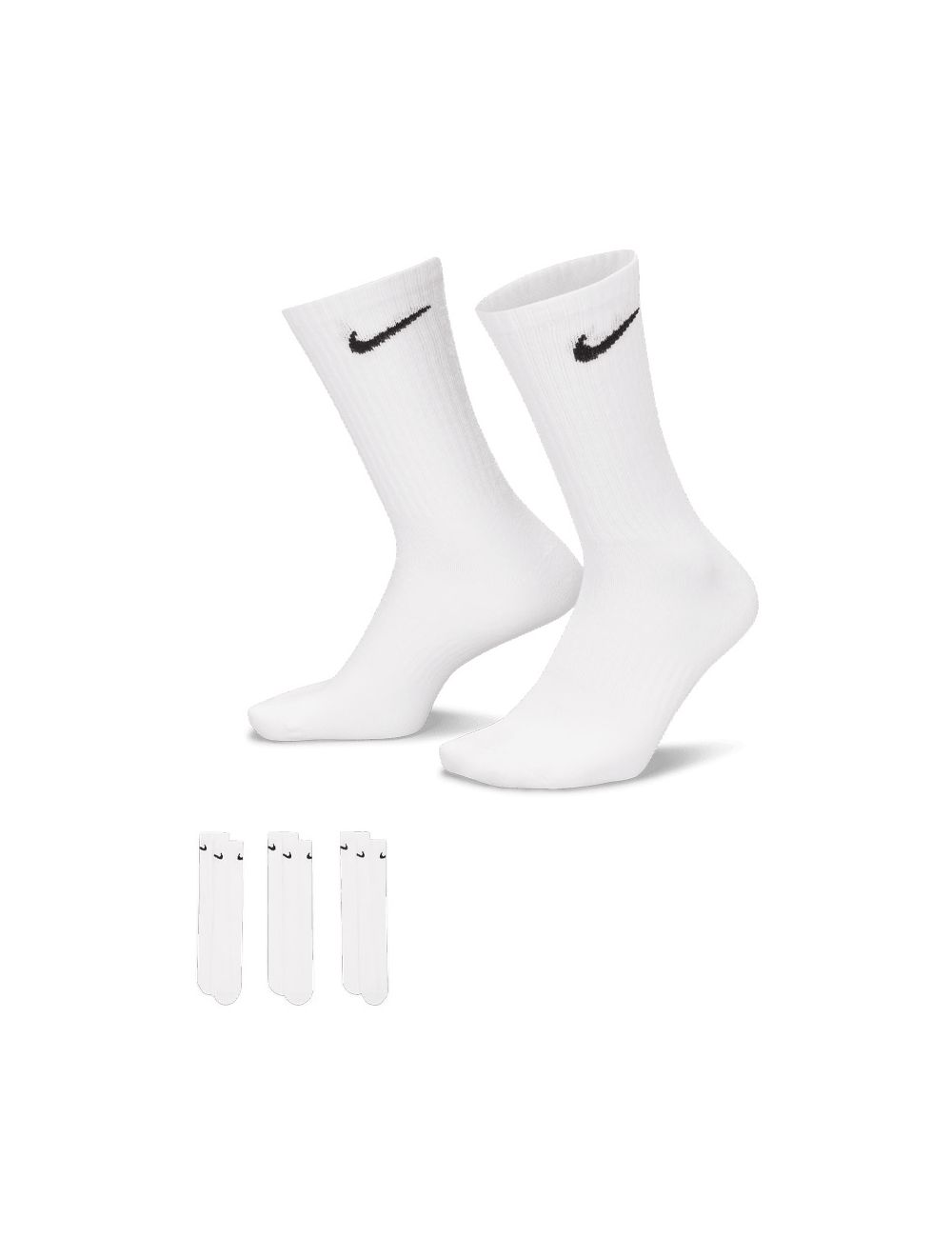 Shop Nike Everyday Cush Crew Mens Socks 3 Pack White | Studio 88
