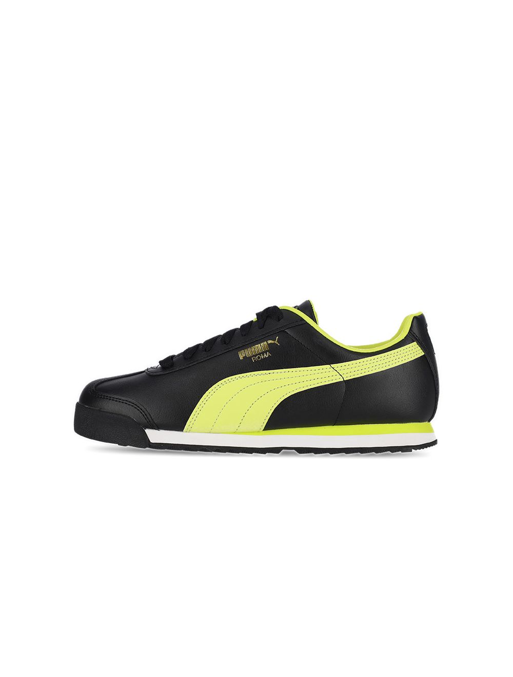 Shop Puma Roma Basic+ Mens Shoes Black/Lime | Studio 88