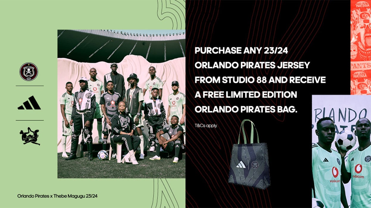 Shop the Orlando Pirates Jersey and receive a free gift.