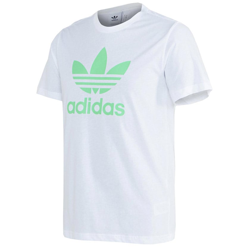 adidas Originals Adicolor Trefoil T-shirt Mens White Semi Screaming Green