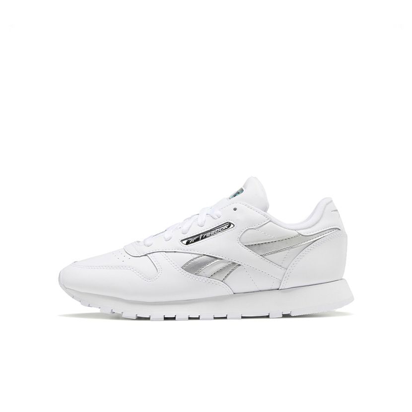 Shop Reebok Leather Mens Sneaker White Silver Met. | Stud