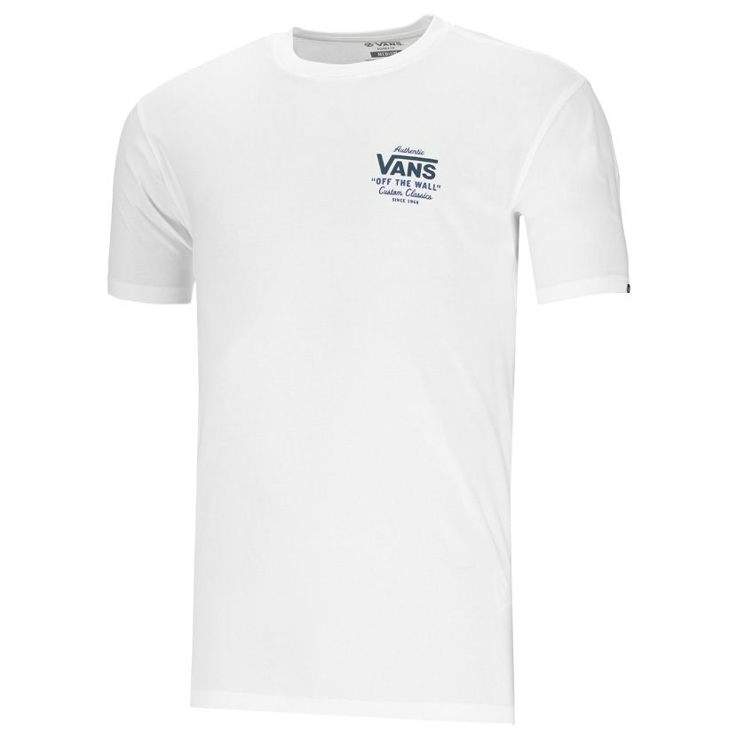 Shop Vans Holder Street Back Print T-shirt Mens White True Blue |