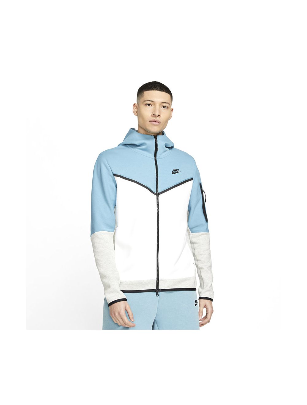 Buy Nike Tech Fleece Full-Zip Hoodie Men Cerulean White Grey Black ...