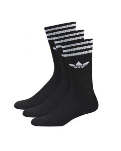 adidas Originals Solid Crew Socks 3 Pairs Black White