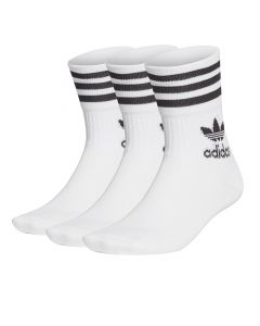 adidas Originals Mid Cut Crew Socks 3 Pairs White