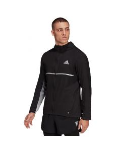 adidas Performance Own The Run Colourblock Jacket Mens Black Grey