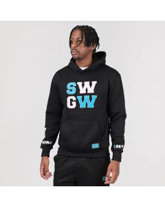 Grey Wolf x Skhanda World SWGW College Font Hoodie Mens Black