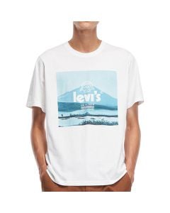 Levi's Relaxed Fit Poster Photo T-shirt Mens White