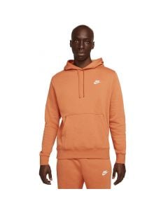 Nike Club Fleece Pullover Hoodie Mens Hot Curry Orange