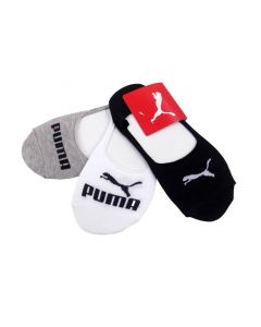 Puma Invisible Socks 3 Pack Black White Grey
