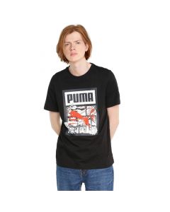 Puma Graphic Box Logo Play T-shirt Mens Black