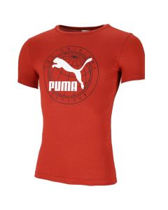 Puma World Graphic T-shirt Mens Chili Oil