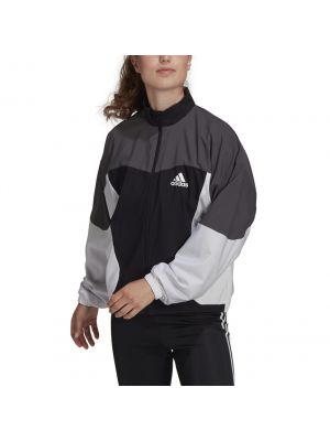 Shop adidas Performance Designed to Move Colorblock Track Jacket Womens Black Grey at Studio 88 Online