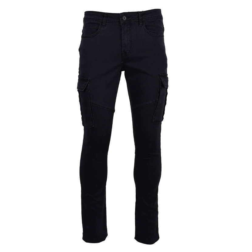 Nautic Spirit Cargo Pocket Jeans Mens Black Wash